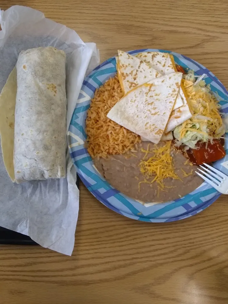 Carne Asada Burrito & Quesadilla Plate